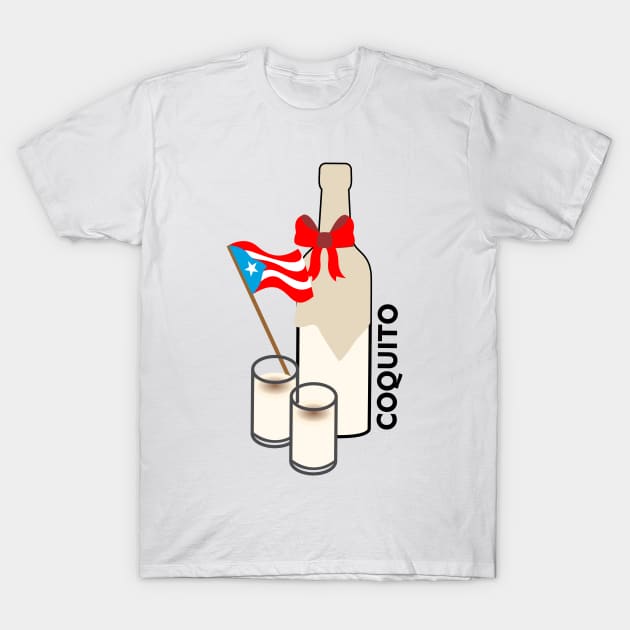 Coquito Puerto Rico Drink Cocktail Boricua Food T-Shirt by bydarling